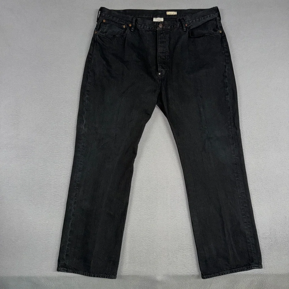 Polo Ralph Lauren Jeans Mens 42x32 Black Vintage 67 Hudson Straight Leg Denim